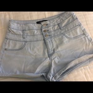 Light Blue Spandex Jean Shorts